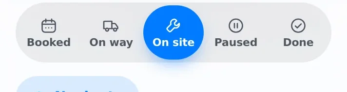 The stage buttons on the TurnUp dashboard